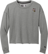 Mercer Chiefs New Era Ladies Tri-Blend Fleece Crop Crew