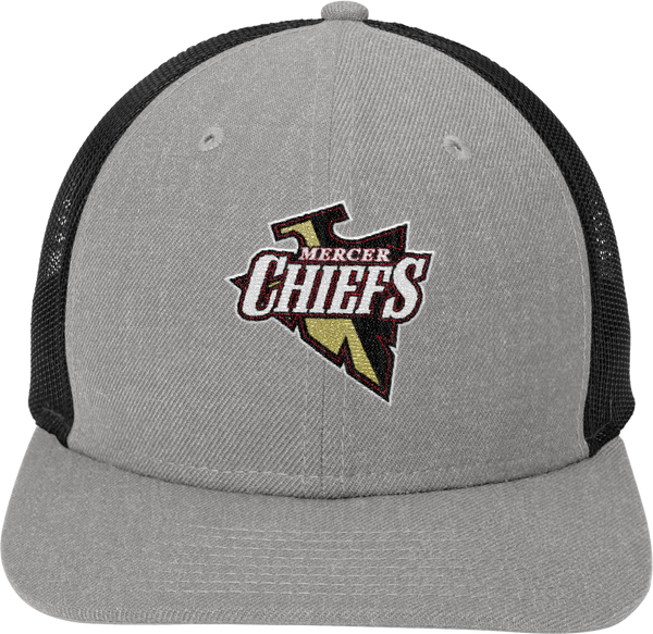 Mercer Chiefs New Era Snapback Low Profile Trucker Cap