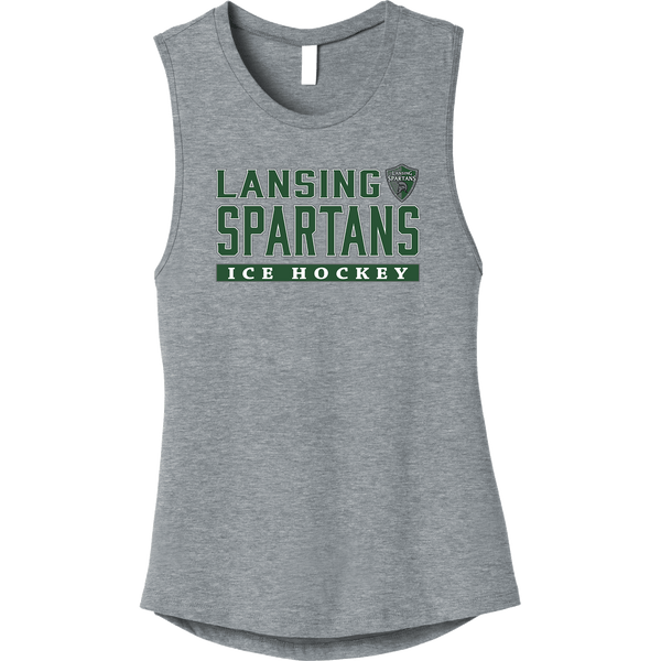 Lansing Spartans Womens Jersey Muscle Tan