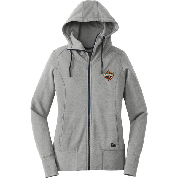 Delaware Ducks New Era Ladies Tri-Blend Fleece Full-Zip Hoodie