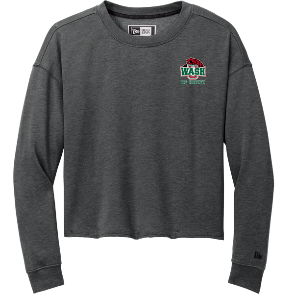 Wash U New Era Ladies Tri-Blend Fleece Crop Crew