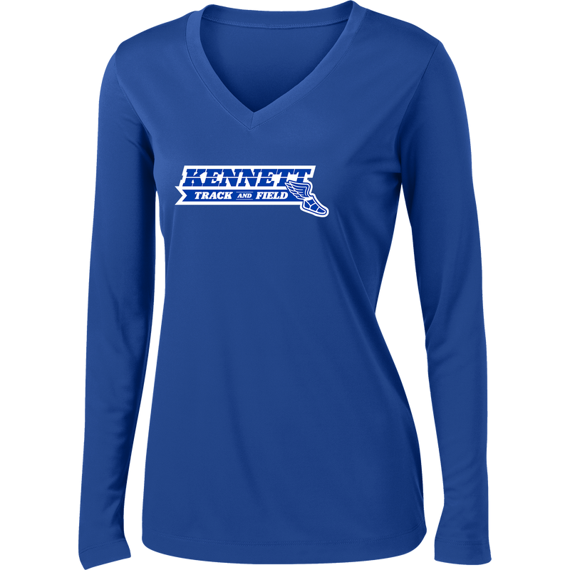 Kennett Track Ladies Long Sleeve PosiCharge Competitor V-Neck Tee