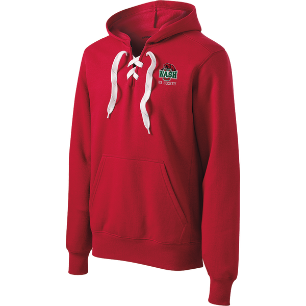 Wash U Lace Up Pullover Hooded Sweatshirt