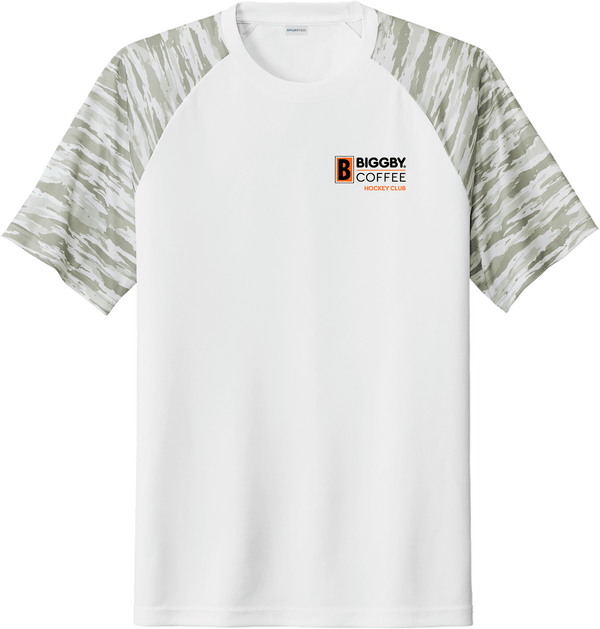 Biggby Coffee Hockey Club Drift Camo Colorblock Tee