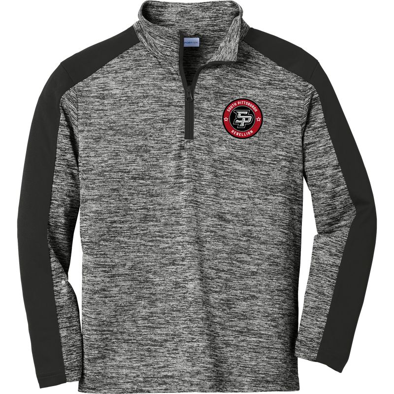 South Pittsburgh Rebellion Youth PosiCharge Electric Heather Colorblock 1/4-Zip Pullover